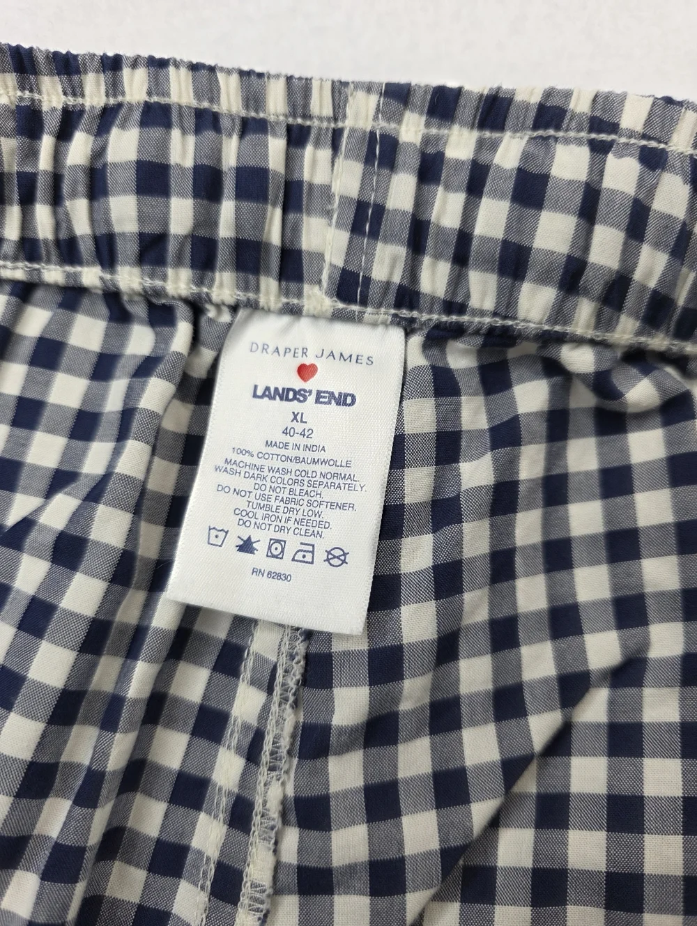 Lands'End Draper James Blue Checkered Pajama Pants Size XL NWOT AN-1425